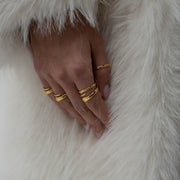 Hiss Ring, Gold-Plated Silver
