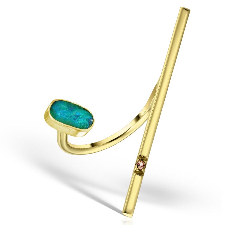 Minori Opal Ring in Gold Plated Silver