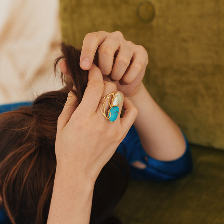 Silver Gilt Mirandola Ring