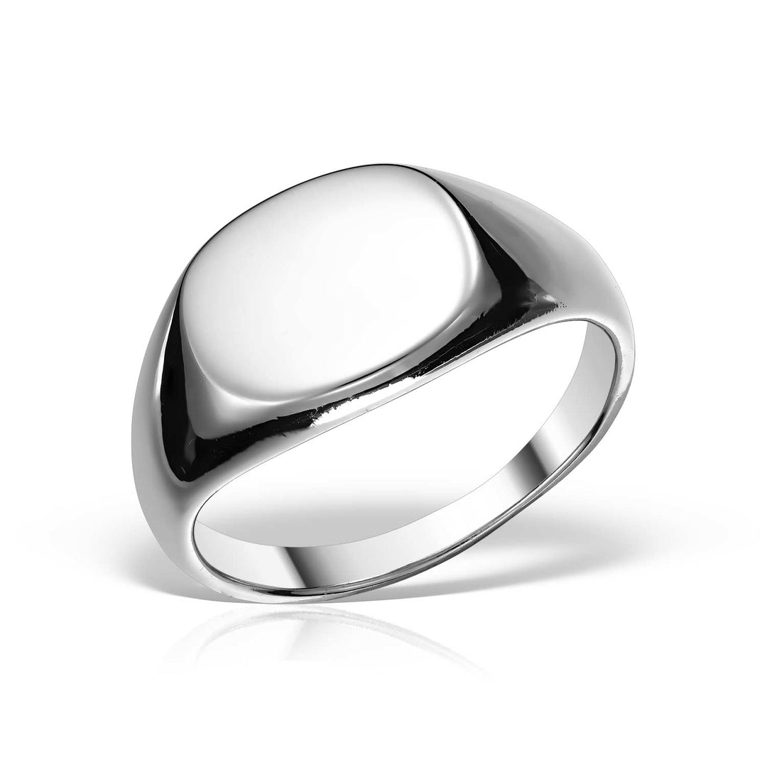 Plain Oval Signet Ring, Silver