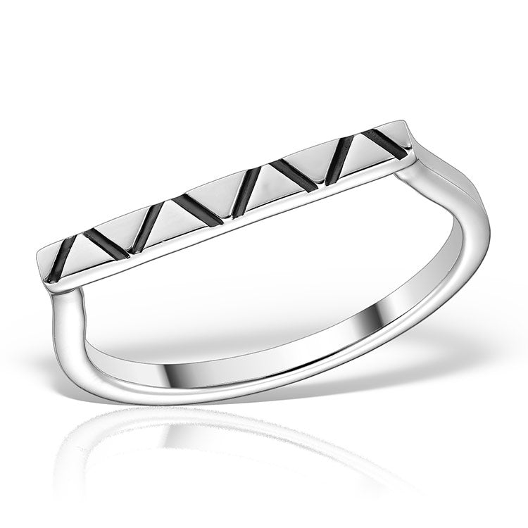 Silver Upside Zag Ring