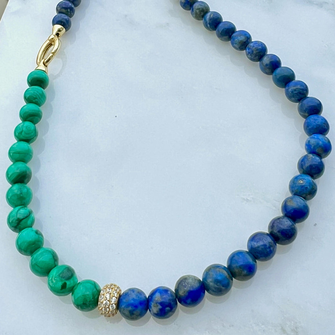 Necklace GreenVista Malachite, Lapis Lazuli