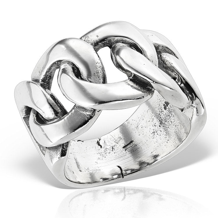 Odin Chain Wide Ring in Silver