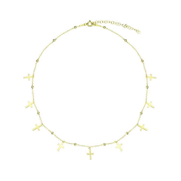 Salba One by One Cross in Gilded Silver