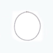 Necklace Tennis Round Cut 30 in Gilt Silver
