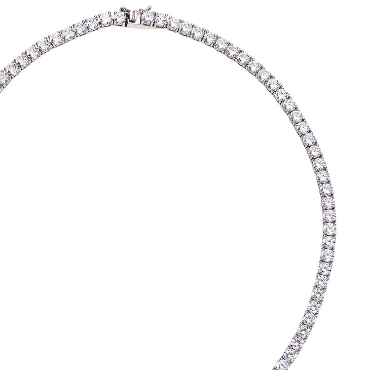 Outrageous Tennis 35 Silver Necklace