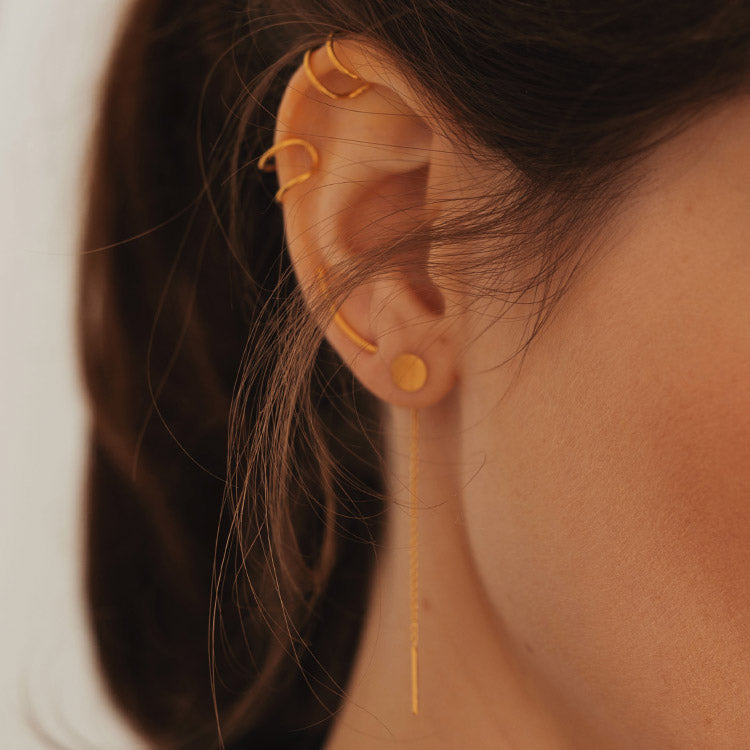 Coin Flow Earrings in Gold Plated Silver