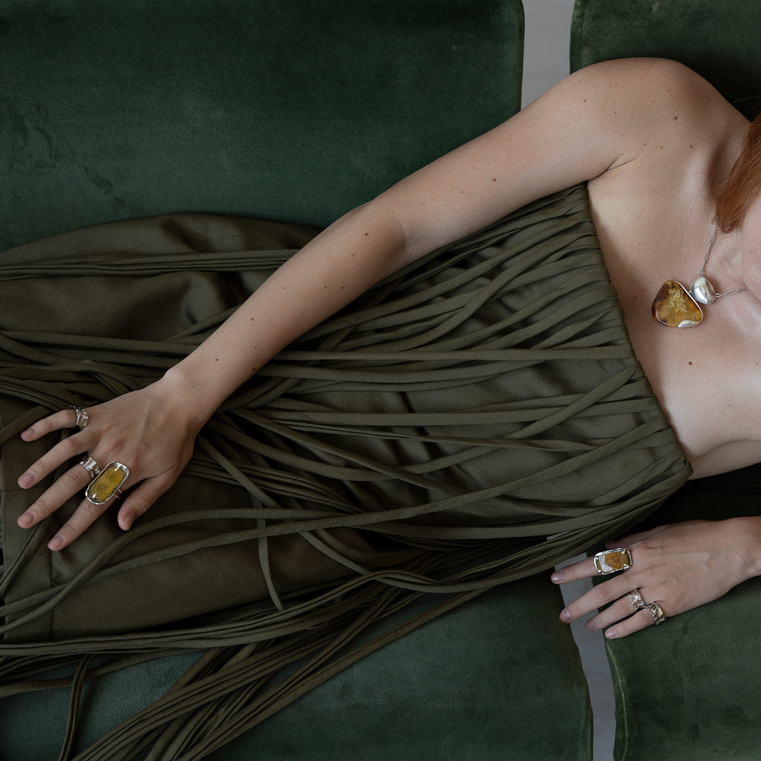 Inel Amber Amnesia #32, Argint