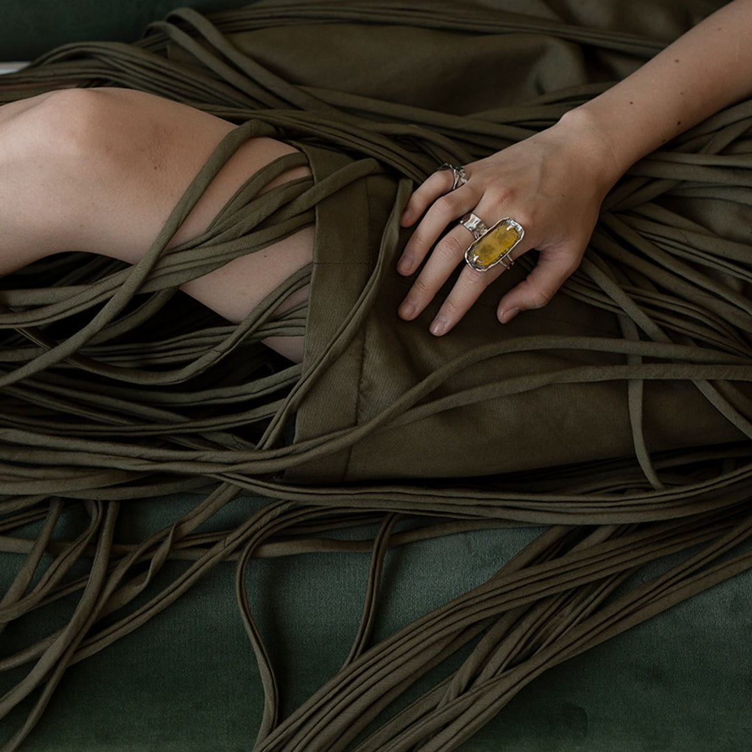 Inel Amber Amnesia #32, Argint