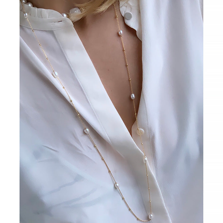 The Pearl Connection Necklace, Gold Plated Silver