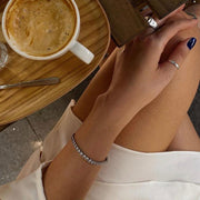 Tennis Round Cut 30 Bracelet, Silver